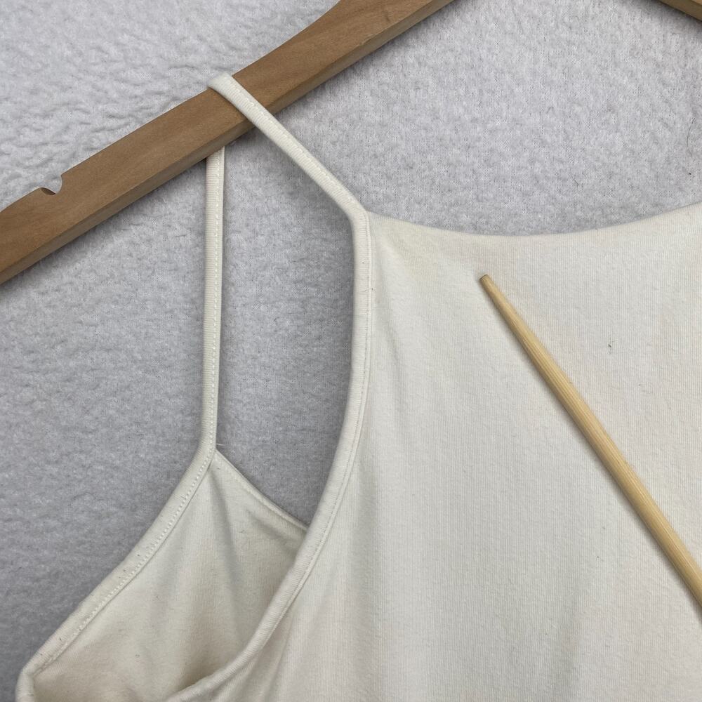 EILEEN FISHER Top M Cami Stretch Organic Cotton Jersey Shelf Bra Off White USA - Picture 12 of 16
